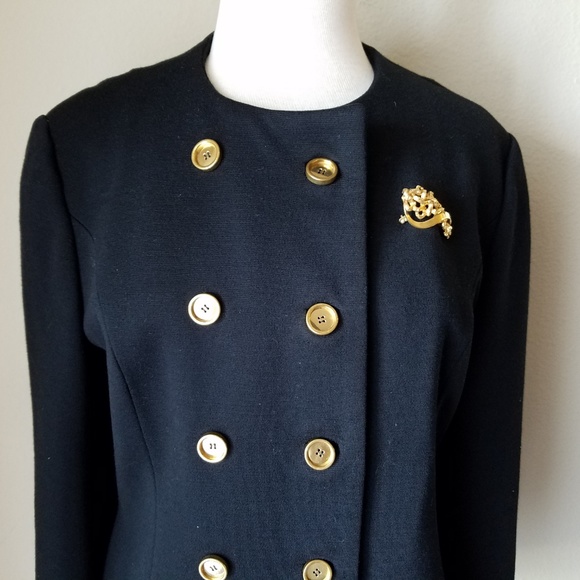 Gibbs-Louis Vintage Double Breasted Black Jacket - Picture 3 of 8